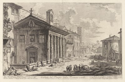 View of the Temple of Fortuna Virilis. Now the Armenian Church of Santa Maria Egizziaca (Views of Rome) by Giovanni Battista Piranesi