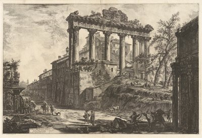 View of the so-called Temple of Concord [the Temple of Saturn with the Arch of Septimius Severus in the right foreground], from Views of Rome by Giovanni Battista Piranesi