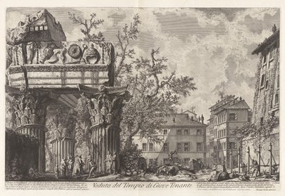 View of the Temple of Jupiter Tonans (Jupiter the Thunderer; actually the Temple of Vespasian and Titus), from Views of Rome by Giovanni Battista Piranesi