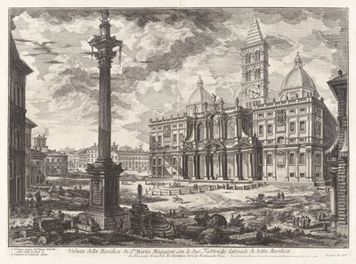 View of the Basilica of Santa Maria [Maggiore] with its Two Flanking Wings, from Views of Rome by Giovanni Battista Piranesi