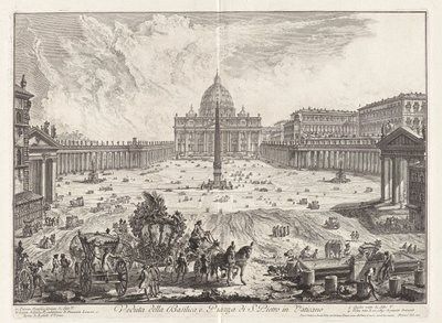 View of the Basilica, and Piazza of Saint Peter by Giovanni Battista Piranesi