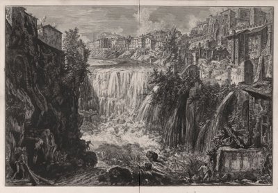 View of the Waterfall of Tivoli, from Views of Rome by Giovanni Battista Piranesi
