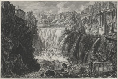 View of the Tivoli Waterfall by Giovanni Battista Piranesi