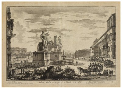 View of the Piazza di Monte Cavallo (del Quirinale) by Giovanni Battista Piranesi