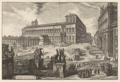View of the Piazza di Monte Cavallo (Piazza del Quirinale with the Quirinal Palace at Center), from Views of Rome by Giovanni Battista Piranesi