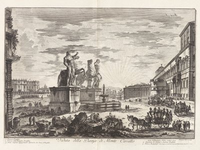 View of the Piazza di Monte Cavallo (now the Piazza del Quirinale with the Quirinal Palace), from Views of Rome by Giovanni Battista Piranesi