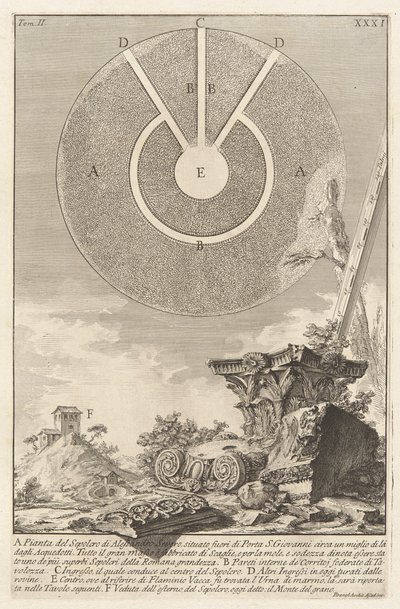 View of Another Part of the Tomb Chamber of L. Arruntius, Plate 10 from Volume 2 Roman Antiquities by Giovanni Battista Piranesi