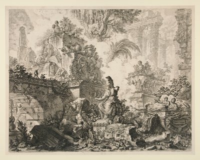 Views of Rome: Frontispiece with Statue of Minerva by Giovanni Battista Piranesi