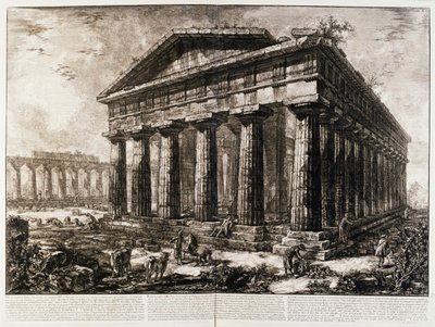 View of Temple of Neptune at Paestum by Giovanni Battista Piranesi