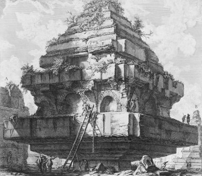 View of a Large Structure, Remains of the Tomb of the Metelli on the Appian Way by Giovanni Battista Piranesi