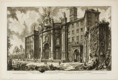 View of the Façade of the Basilica of S. Croce in Gerusalemme, from Views of Rome by Giovanni Battista Piranesi