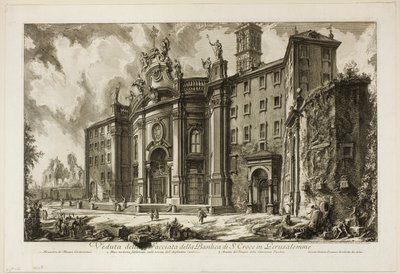 View of the Façade of the Basilica of S. Croce in Gerusalemme, from Views of Rome by Giovanni Battista Piranesi