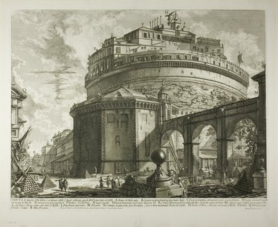 View of the Mausoleum of the Emperor Hadrian (now called Castel Sant’Angelo) from the Rear, from Views of Rome by Giovanni Battista Piranesi