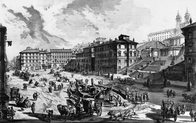 View of the Spanish Steps in Rome, Italy by Giovanni Battista Piranesi