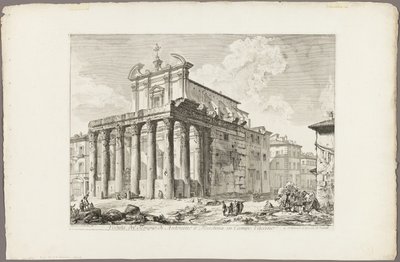View of the Temple of Antoninus and Faustina in the Roman Forum, from Views of Rome by Giovanni Battista Piranesi