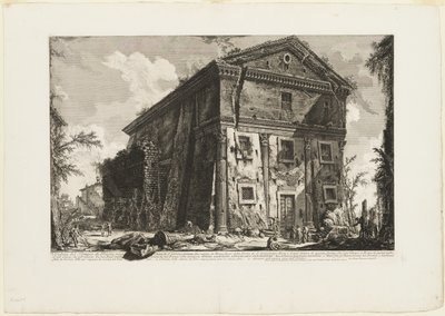 View of the Temple of Bacchus, now the church of S. Urbano, two miles distant from Rome, beyond the Porta S. Sebastiano, from Views of Rome by Giovanni Battista Piranesi