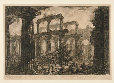 View of the Remains of the Cella of the Temple of Neptune, from Different Views by Giovanni Battista Piranesi