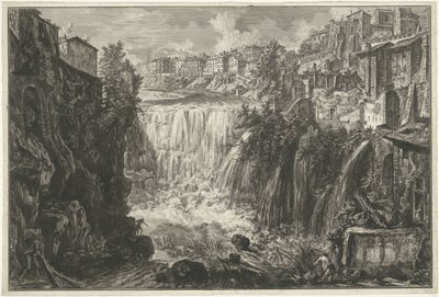Waterfall in Tivoli (Veduta della Cascata di Tivoli) by Giovanni Battista Piranesi