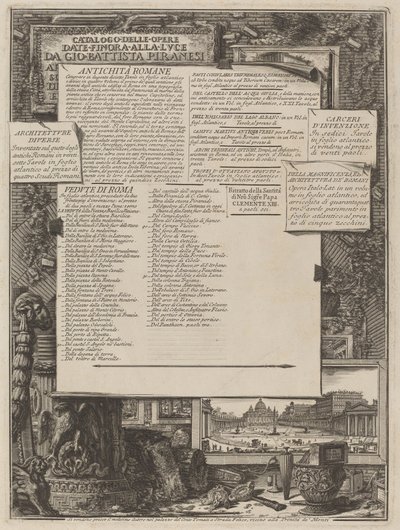 Catalog of Works Published So Far by Giovanni Battista Piranesi by Giovanni Battista Piranesi and Francesco Piranesi