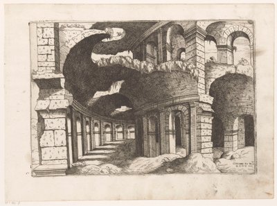 View in the Colosseum in Rome by Giovanni Battista Pittoni (I)