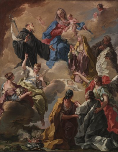 Saints Presenting a Devout Woman to the Virgin and Child by Giovanni Battista Pittoni