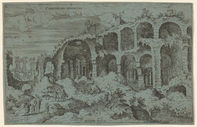 Third View of the Colosseum in Rome by Giovanni Battista Pittoni, after Hieronymus Cock
