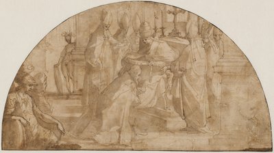 A Pope Consecrating a Bishop: Study for a Lunette by Giovanni Battista Ricci