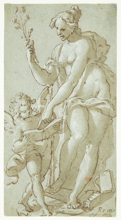 Venus Teaching Amor, Who Reads a Book by Giovanni Battista Rovere