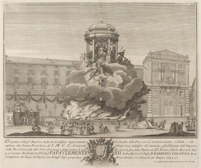 The Council of the Gods, for the "Chinea" Festival by Giovanni Battista Sintes probably after Nicola Michetti