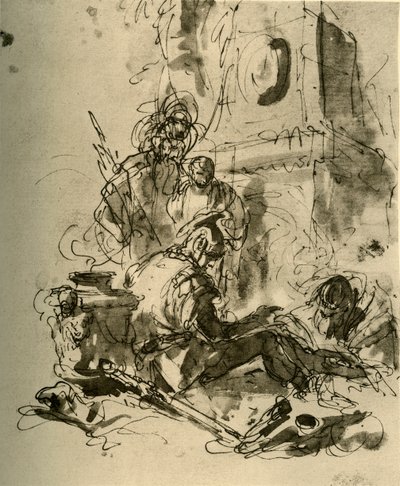 A Soldier Seated by Giovanni Battista Tiepolo