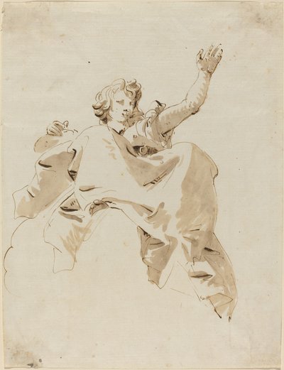 A Woman Seated on a Cloud, Seen from Below by Giovanni Battista Tiepolo