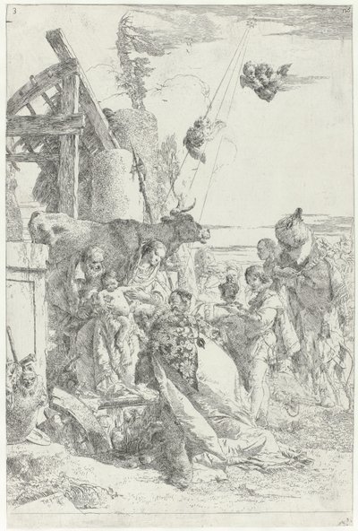 Adoration of the Christ Child by Three Kings by Giovanni Battista Tiepolo