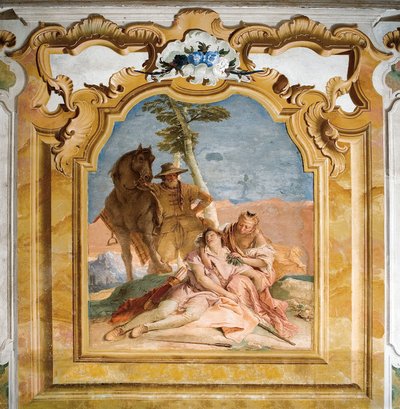 Angelica Coming to the Aid of the Wounded Medoro from the Room of Orlando Furioso in the Palazzina by Giovanni Battista Tiepolo