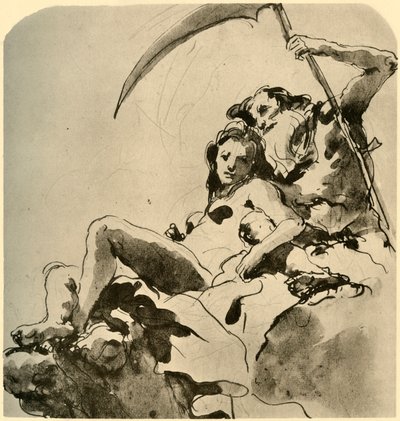 Chronos and a Young Woman, mid 18th century by Giovanni Battista Tiepolo