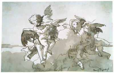 Cupids with Doves and a Torch by Giovanni Battista Tiepolo