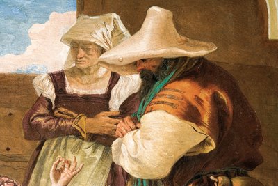 Detail from Angelica and Medoro Taking Leave of the Peasants from the Room of Orlando Furioso in the Palazzina by Giovanni Battista Tiepolo