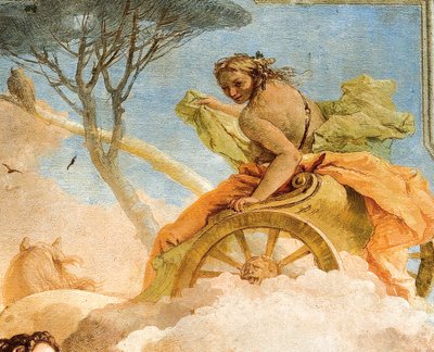 (detail) Armida, from Armida Abducting the Sleeping Rinaldo, from the Room of Jerusalem Delivered in the Palazzina, 1757 by Giovanni Battista Tiepolo