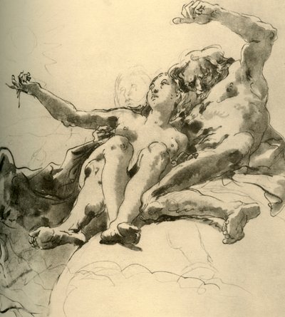 Elderly Man beside a Young Woman Who Points Up to the Sun by Giovanni Battista Tiepolo