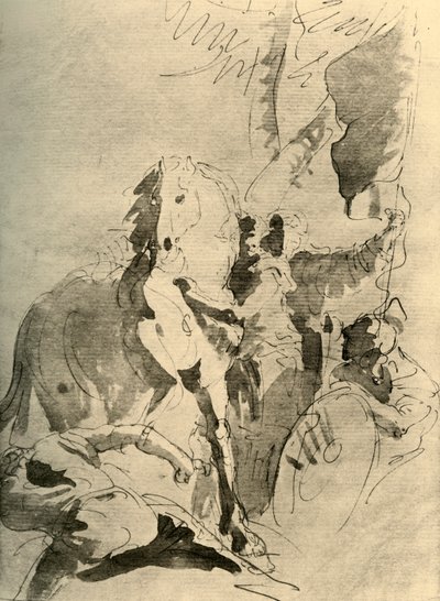 Group of Soldiers with a Horse by Giovanni Battista Tiepolo