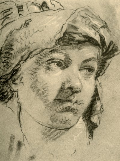 Head of a Girl with a Turban, mid 18th century by Giovanni Battista Tiepolo