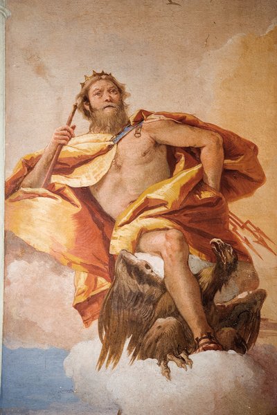 Jove the Thunderer with Eagle, from the Room of Olympian Deities in the Foresteria (Guesthouse) by Giovanni Battista Tiepolo