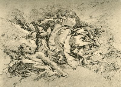 Madonna in clouds surrounded by Angels by Giovanni Battista Tiepolo
