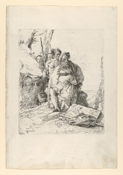 Magician with Four Figures Near a Smoking Altar, from the Scherzi by Giovanni Battista Tiepolo