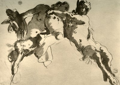 Male and Female Faun with Amphora by Giovanni Battista Tiepolo