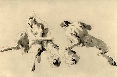 Male and Female Faun with Cornucopia by Giovanni Battista Tiepolo