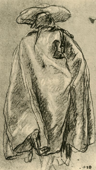 Man in a Big Cloak Seen from Behind by Giovanni Battista Tiepolo