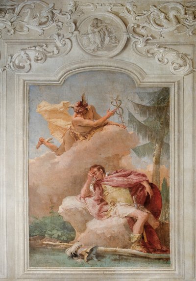 Mercury Exhorting Aeneas to Leave Carthage from the Room of the Aeneid in the Palazzina by Giovanni Battista Tiepolo