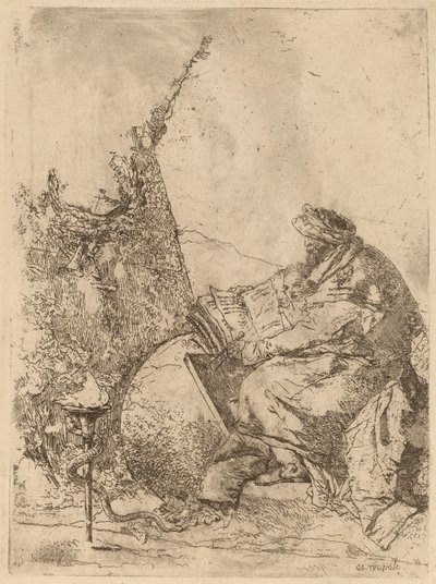 Philosopher Seated, with Globe, Book, and Compass by Giovanni Battista Tiepolo