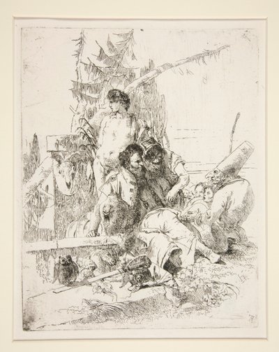 Punchinello Talking to the Two Magicians, from the Series Scherzi di Fantasia by Giovanni Battista Tiepolo