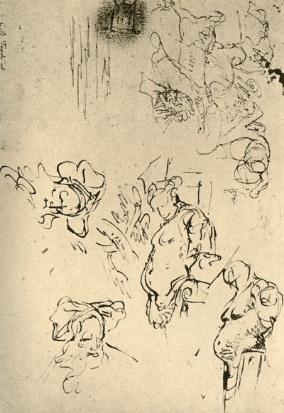 Satyr Herms and Oriental Heads by Giovanni Battista Tiepolo